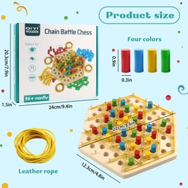 Chain Triangle Chess Board Game, 2 Players for Family Night Games, Chain Chess Desktop Puzzle Strategy Games for Kids Ages 3 4 5 6 7 8-12+