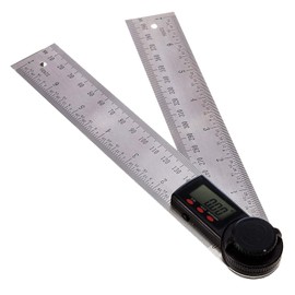LUMBER JACK Digital Angle Gauge Finder Stainless Steel Measuring Device 0-360 Protractor Ruler LCD Display Woodworking, Construction, Hand Tools, Laser-Etched 200mm Measurements DAR200
