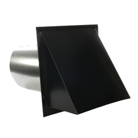 FAMCO Galvanized Steel Hooded Wall Vent with Screen and Damper, Used for Air Exhaust Applications