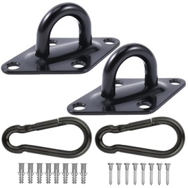 1700 lb Capacity Heavy Duty Stainless Steel Pad Eye Hooks,2 Pack M10 Hammock Hooks Hanging Kit for Porch Swing Hanging,Wall/Ceiling Mount Hanger,Hammock Chair,Indoor&Outdoor Use