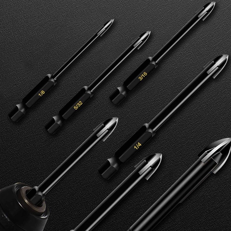 10-Piece Glass Concrete Drill Bit Set, Masonry Drill Bits for