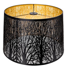 Metal Etching Process Large Lamp Shades, Alucset Drum Big Lampshades for Table Lamp and Floor Light, Pattern of Trees Design, 12x14x10 inch, Spider