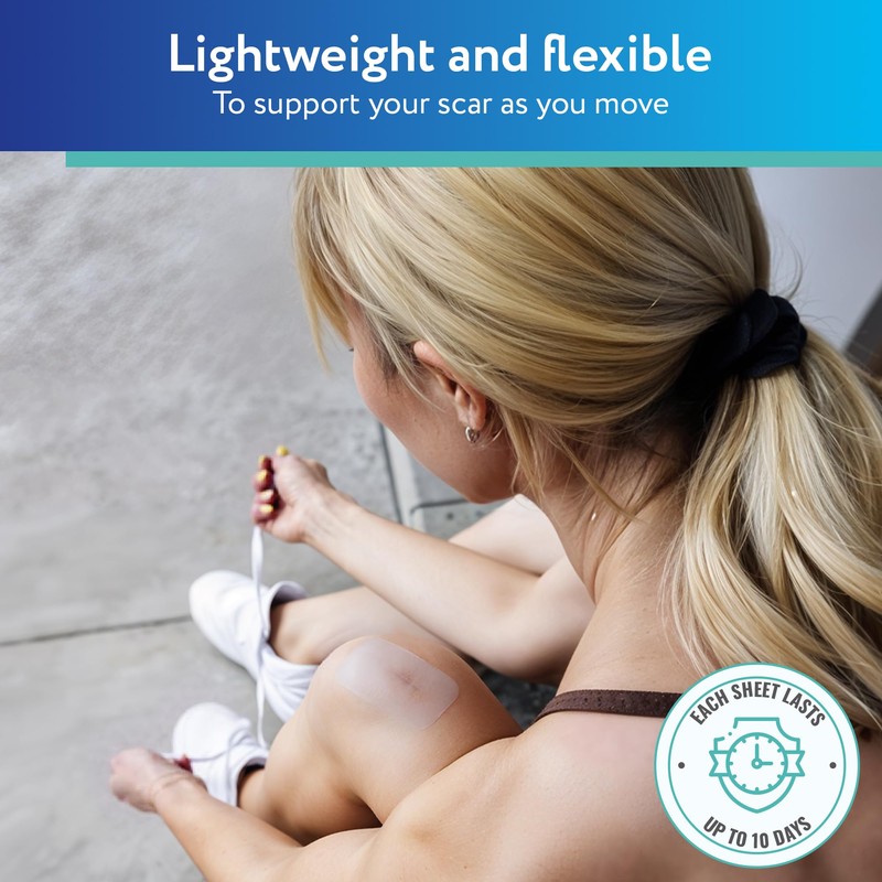 ScarAway Advanced Clear Silicone Scar Sheets, Medical Grade Silicone Strips