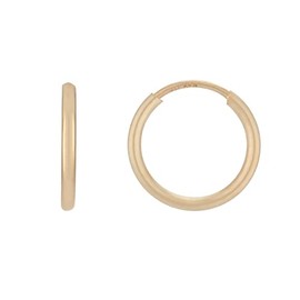 HUNTER & TROVE Infinity Endless Hoop Earrings in 925 Sterling Silver or 14K Gold fill, 14mm - 20mm sizes (14K Yellow Gold Fill 12mm)