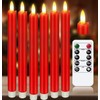 KSWING Upgraded Real Wax LED Flameless Red Taper Candles with