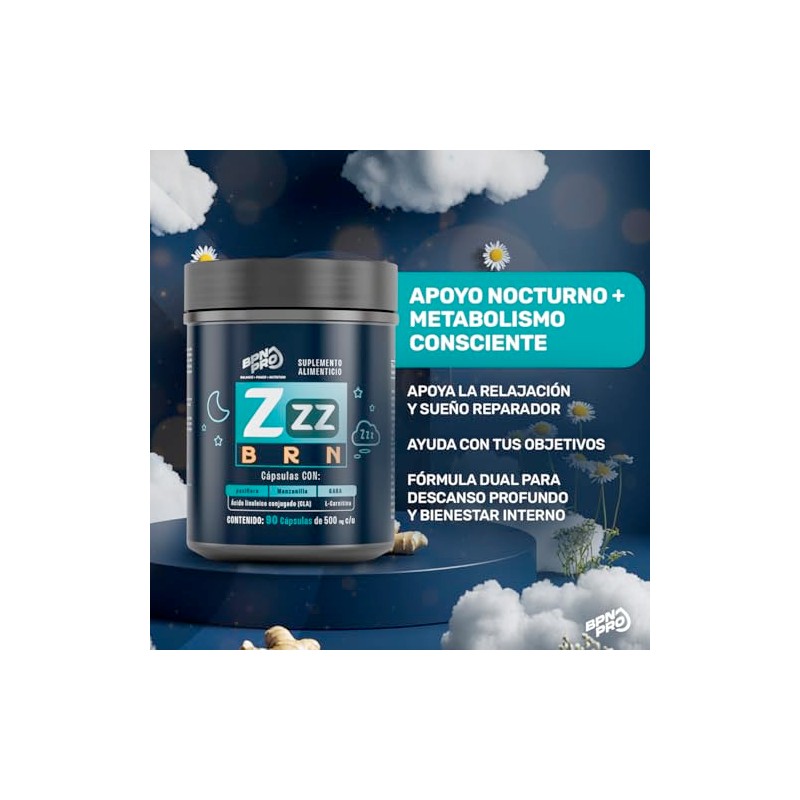 Bpn Pro Zzz Brn Cápsulas Suplemento Nocturno Gaba Magnesio Valeriana