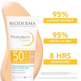 BIODERMA, Protector Solar, Photoderm Max Crema Tono Claro, FPS50+, Acabado Invisible y 8H de Hidratación, 40ML