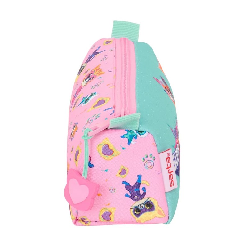 safta Superkitties Pencil Case with Zip and Compartment, Pencil Case