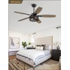 52 Inch Farmhouse Ceiling Fan with Light and Remote, Black