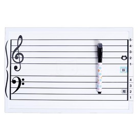White Board / Mini Simple / W 11.8 x H 7.9 inches (300 x 200 mm) / Wall Hanging/Dry Erase Board for Beginners, Self-taught, Music Notes