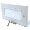 White Brush Plate Faceplate Wall Mounted Installation Tidy Cable Pass