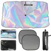 AUTOXBERT 3xWindshield Sun Shade Foldable Car Umbrella Front Side Window