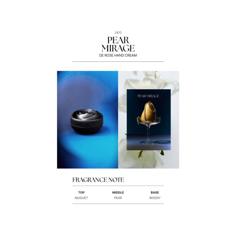 MUZIGAE MANSION De Rose Hand Cream 30g, Type:003 Pear Mirage
