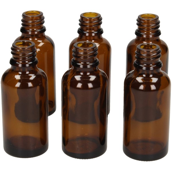 farfalla Brown Glass Bottle Empties Set, 30 ml, 6 pcs
