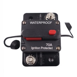 70 Amp Circuit Breaker,Waterproof,with Manual Reset,12V-48V DC, for Car Marine Trolling Motors Boat ATV Manual Power Protect and Automotive Marine Boat Audio System Protection