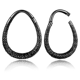 LADEMAYH 2Pcs 6 Gauge Earrings Ear Weights for Stretched Ears, Peacock 6g Earrings for Women,Black Surgical Steel 4mm Ear Hangers Dangle Gauges for Ears Weighted Ear Gauges