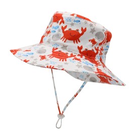 Sarfel Baby Sun Hats Toddler Bucket Hat UPF50+ Baby Beach Hat Baby Boys Hats Caps Kids Play Hat Crab 20.5"(52cm)/2-4 Years