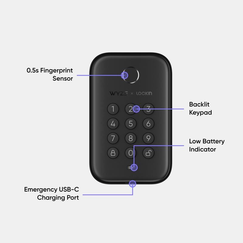 Wyze Lock Bolt — Fingerprint Keyless Security Lock, Smart Bluetooth