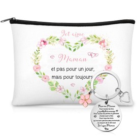 Weewooday Mama-Geschenk, Mama-Make-Up-Tasche, Schlüsselanhänger, Mama-Schlüsselanhänger mit Text, Kleine Tragbare Kulturtasche mit Reißverschluss, Weihnachten, Muttertagsgeschenk, Geburtstag