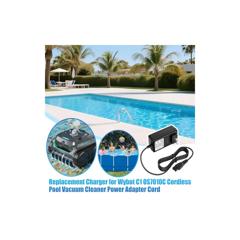Cisain 25.2V Charger Adapter for WYBOT C1 Robotic Pool Cleaner