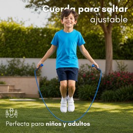 Hirola Cuerda de Saltar para Niños, de Ejercicio Ajustable, Cuerda Antienrollamiento para Fitness Infantil, Cardio, con Mango de Espuma Suave, Ideal para Niños y Niñas