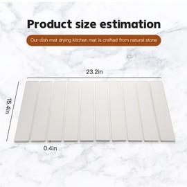 DZHPSRSZ Dish Drying Mat,Drying Kitchen Mat(24 * 16in),Stone Drying Mat for Kitchen Counter,Dish Drying Mat with Diatomaceous Earth for Counter,Stone Drying Mat for Kitchen Counter