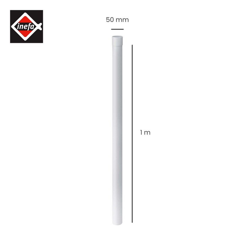 INEFA Downpipe 100 cm, PVC DN50 / 50 mm, White,