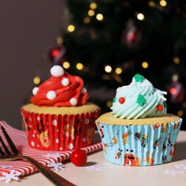 PME Christmas Foil-Lined Cupcake Cases - Santa & Rudolph (Pack of 60)