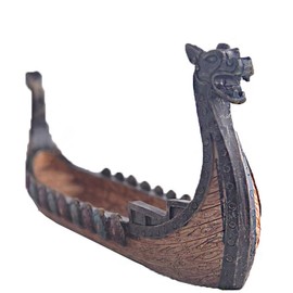 Viking Ships Incense Holder, Retro Ships Ornament for Home Decor, Handcrafted, Multicolor 24 * 12 * 5 cm (As Shown)