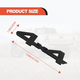 Universal 4X4 3D Logo Emblem - Full Coverage 3/M Adhesive Compatible With 4Run|Tac|Tun SUV Truck Pickup Model - Raised ABS Badge, Metal Matte Black Trunk Logo