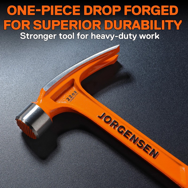 Jorgensen 22 oz Framing Hammer, Straight Claw Hammer with Magnetic