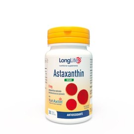 LongLife® Astaxanthin Vegan 8 mg | Astaxantina naturale da microalga | Azione antiossidante e benessere della pelle | Con NatAxtin® | 1 mese di trattamento | Vegano e senza glutine