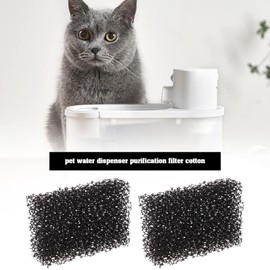 Create idea 10PCS Pet Water Fountain Filter Sponge for 2.0L Pet Drinking Fountain Replacement Filters Cat Dog Water Dispenser Filters 33x23x12mm Black