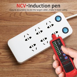 GAMWATER U830 Kabeltester RJ45 RJ11 Cat5 Cat6 Netzwerk-Tester mit Kopfhörer, POE, NCV, QC Test, Ethernet Telefon Line