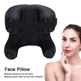 Memory Foam Face Pillow, Ergonomic Design, Silk Fabric Beauty Pillow for Back Sleep Training Pillow, Memory Foam Support, Soft Cushioning, Suitable for Comfortable Sleep (Black)