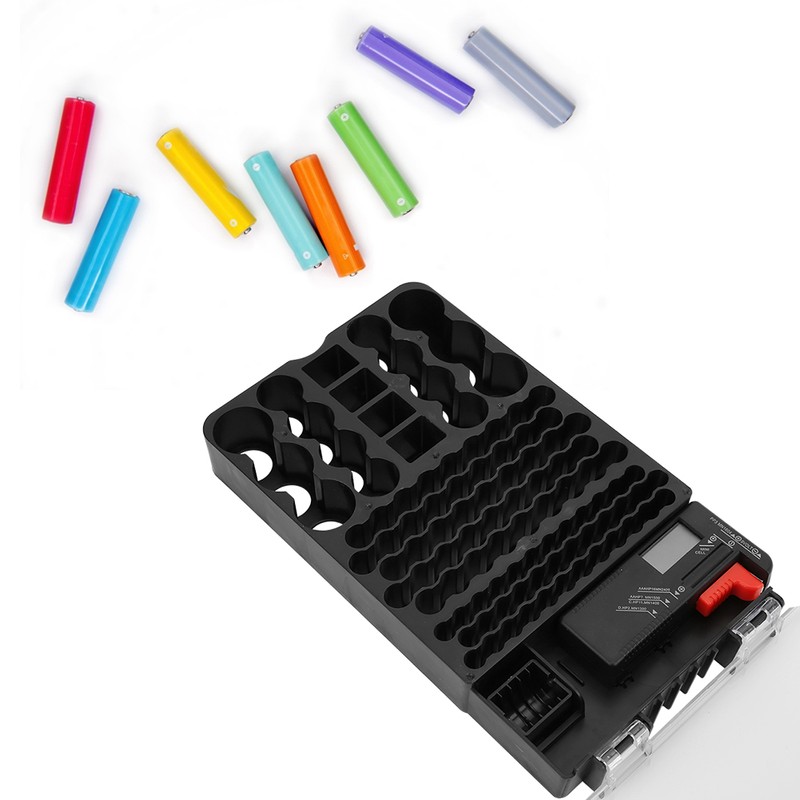 104 Grids Portable Battery Organizer Storage Box Carrying Case Holder