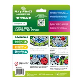 Play-a-Maze 3115277 Ball Maze Puzzle Game, Travel Disc Beginner, 3D Patience Game with Gears for Beginners, Travel Game for Adults and Children from 8 Years