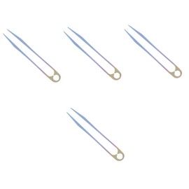 DOITOOL 4pcs Titanium Alloy Mini Tweezers Lightweight Tool for Camping Travel and Outdoor Activities Non-magnetic for Eyebrow Trimming and Electronics Repair