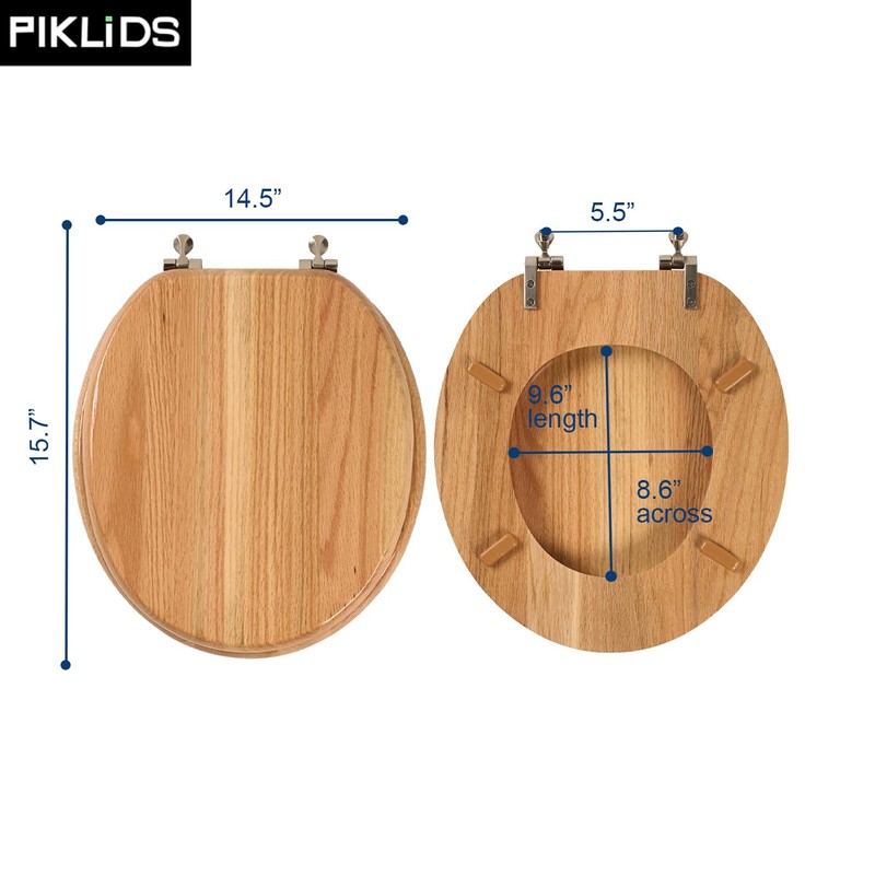 Toilet Seat, Oak Wood, Solid Wood, High Gloss Finish, PIKLiDS