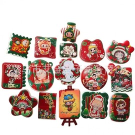 Acrylic Christmas Cat Print Beaded Handmade Phone Charm lf1317 Free Size/32 100ea