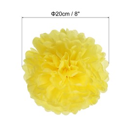 PATIKIL 8" Tissue Pom Poms Flowers, 10 Pack Paper Flower Ball for Wedding Bridal Shower Birthday Bachelorette Party Backdrop Decoration, Yellow