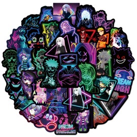 50PCS Neon Anime Stickers for Laptop Water Bottle Luggage Snowboard Bicycle Skateboard Decal for Kids Teens Adult Stickers