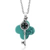 Gem Stone King Beautiful Clover Shape Simulated Turquoise Pendant With