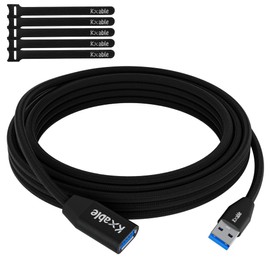Kxable USB 3.0 Extension Cable 10 Feet, Type A Male to Female Extender Cord, Nylon Braided, 5Gbps Data Transfer, Compatible with Webcam, Camera, USB hub, Keyboard, Mouse, Flash Drive, Hard Drive