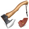 PURPLEBIRD Hatchet Axe with Sheath for Camping, 15 Inch Bushcraft