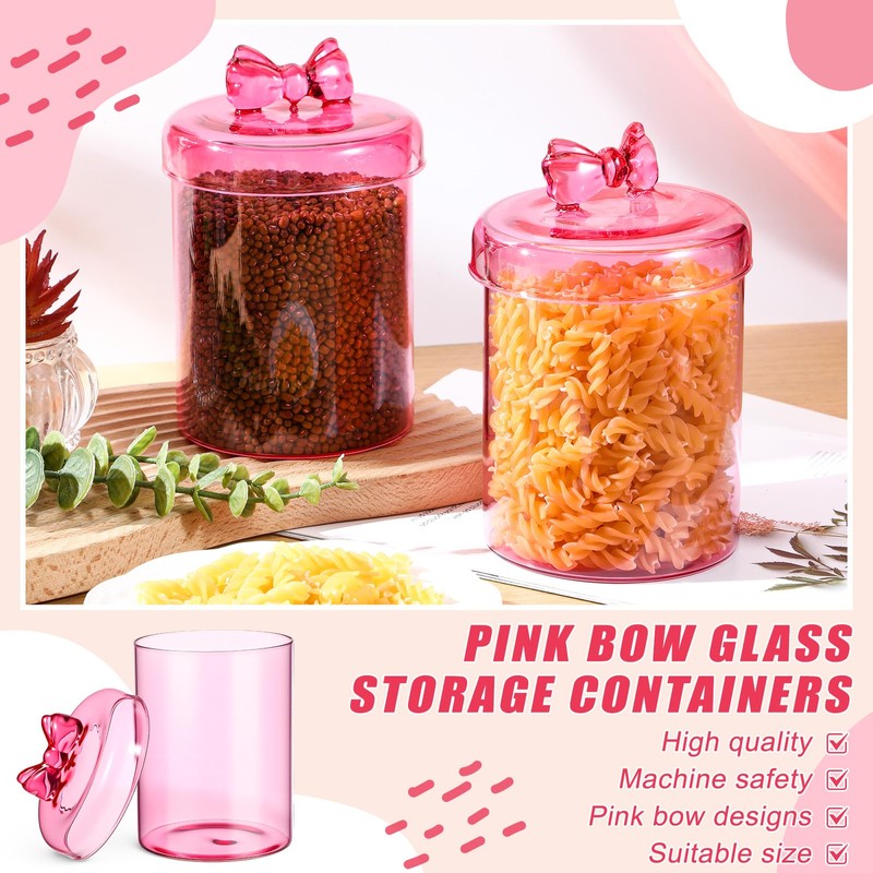 Meanplan 2 Pack Glass Candy Jar Storage Containers with Airtight