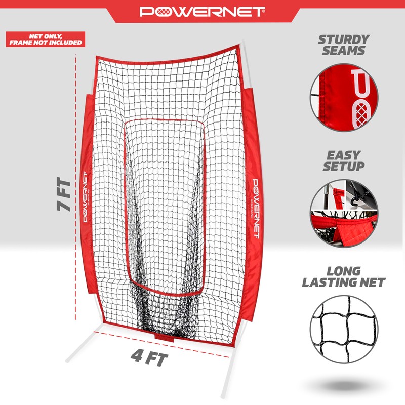 PowerNet 4x7 FT Portable Infielder Training NET ONLY, Softball &
