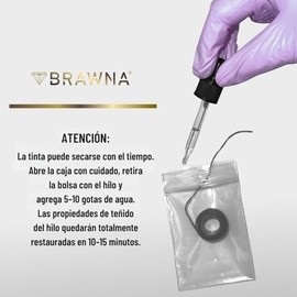BRAWNA 30M [100 Ft] Pro Entintado Cordaje Mapeo para Medición de Cejas y Labios - Suministros Pmu - Color - Negro