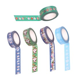 Operitacx 5rolls Christmas Themed Washi Tape Decorative Journal Tape for Crafting Scrapbooking and Wrapping for Holiday Projects