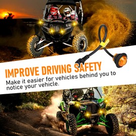 OPP ULITE Amber Led UTV Turn Signal Kit 4 In 1, Universal UTV ATV Street Legal Turn Signal with Rocker Switch, Plug and Play Blinker Kit for Polaris, Can-Am, Kawasaki, Arctic Cat, CFMOTO, Pioneer